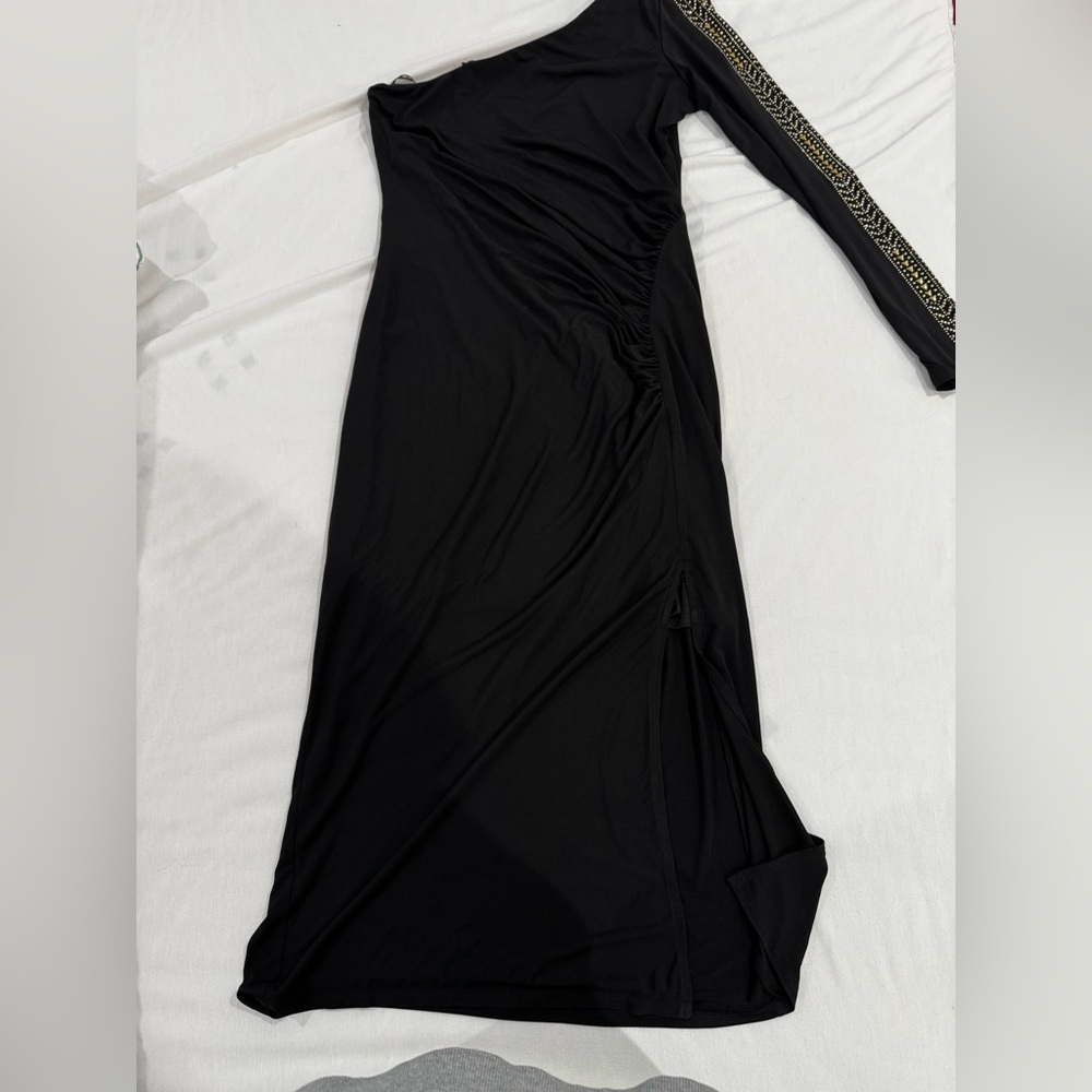Guess Elegant Black Dress with Gold Detailing